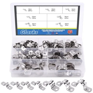 85Pcs Pipe Strap Clamp Set M8 M10 M12 M14 M16 M20 M25 304 Stainless Steel Two... - Picture 1 of 7