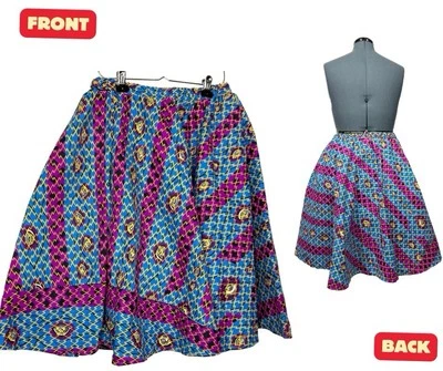 Falda Ankara, Estampado Africano, Falda Ntoma Con Cintura Elástica, Talla-M, Nueva Foto 1 de 4