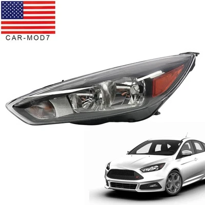 Faro halógeno para Ford Focus 2015-2018 negro con LED DRL lado izquierdo del conductor LH Foto 1 de 4