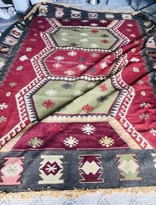 Alfombra tejida a mano Afghan Kilim 8x10 pies alfombra vintage colorida - Imagen 1 de 12