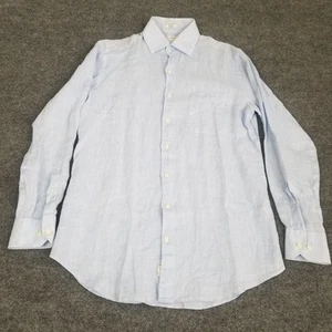 Peter Millar Langarmhemd mit Knopfleiste Herren blau 100% Leinen Größe 15,5 lang - Bild 1 von 13