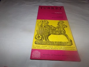 Vintage Map of Turkey Highway Tourism Ferry Boats IZmir Cyprus Turkish 1969 - Picture 1 of 14