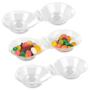 Clear Round Disposable Plastic Heavy Duty 2-Hole Cute Mini Candy Bowls 288pcs - Picture 1 of 5