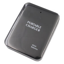 Black USB 4 AA Battery Emergency Charger Power Bank Case For Cell Phone