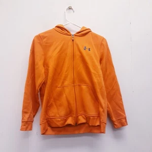 Under Armour Sweater Boys Large Orange Logo Hoodie Sweatshirt Youth Kids - Picture 1 of 8