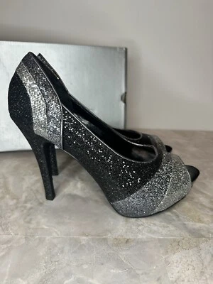 Worthington Slip On Peep Toe 4" Heel Platform SIZE: 8.5 BLACK - Image 1 of 4