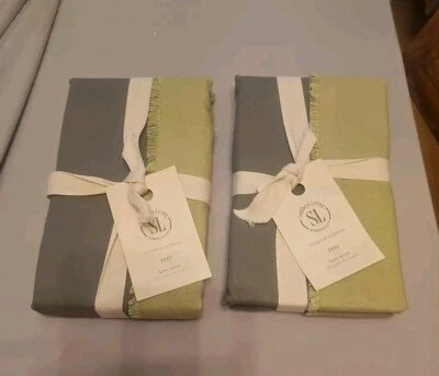 Almohada reversible con flecos Southern Living Simplicity DUO 2 unidades verde king sham nueva con etiquetas Foto 1 de 3