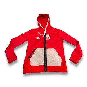 Adidas Team Hoodie Aeroready Fleece Lined Full Zip Red Women's Small NWT Sample - Picture 1 of 8