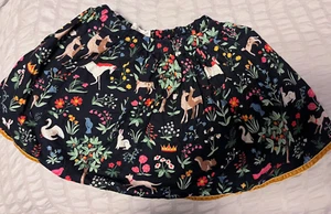 Mini Boden Woodland Animal Skirt Girls sz 7-8 w/pockets and velvet trim - Picture 1 of 6