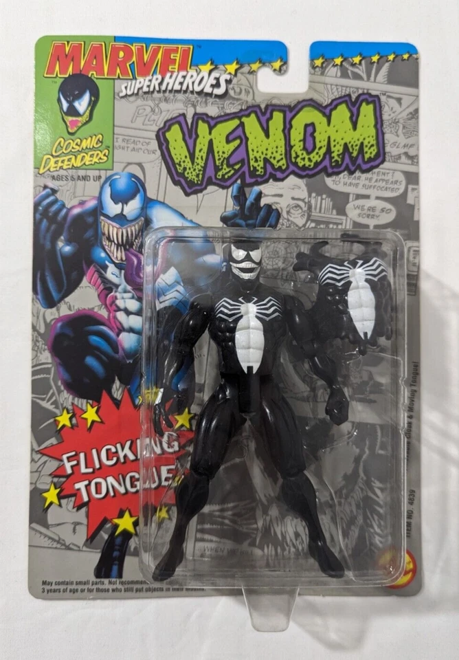 Marvel Superheroes Venom Action Figure Flicking Tongue ToyBiz 1992 Spiderman