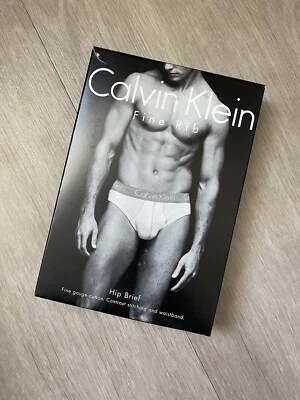 RARE NIB VINTAGE Calvin Klein Men's Fine Rib Hip Brief Black Medium U3300 - Image 1 of 4