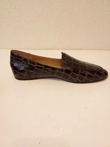 Zapatos planos sin cordones Etienne Aigner Camille para mujer de cuero de cocodrilo marrón talla 11 M nuevos - Imagen 1 de 19