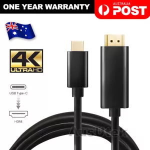 USB-C to HDMI Cable Type-C 4K Adapter For Samsung S25 S24 S23 S22 S21 Ultra S20 - Picture 1 of 2