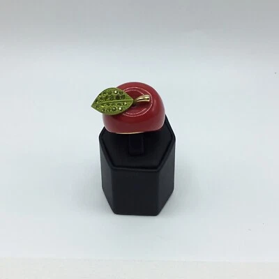 Betsy Johnson School Of Rock Candy Rocking Red Apple Ring Size 7 - Image 1 of 4