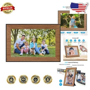 High-Resolution 10.1 Inch WiFi Frameo Digital Picture Frame – Perfect Gift - Picture 1 of 8
