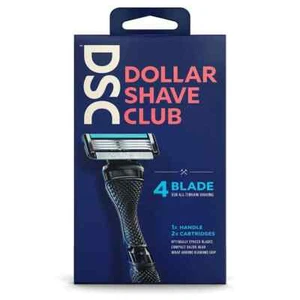 🔥✅ Dollar Shave Club 4 Blade Razor Handle + 2 Cartridges NEW - Picture 1 of 1
