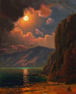 MAX COLE ART oil painting landscape signed vintage antique Like impressionism 14 - Picture 1 of 8