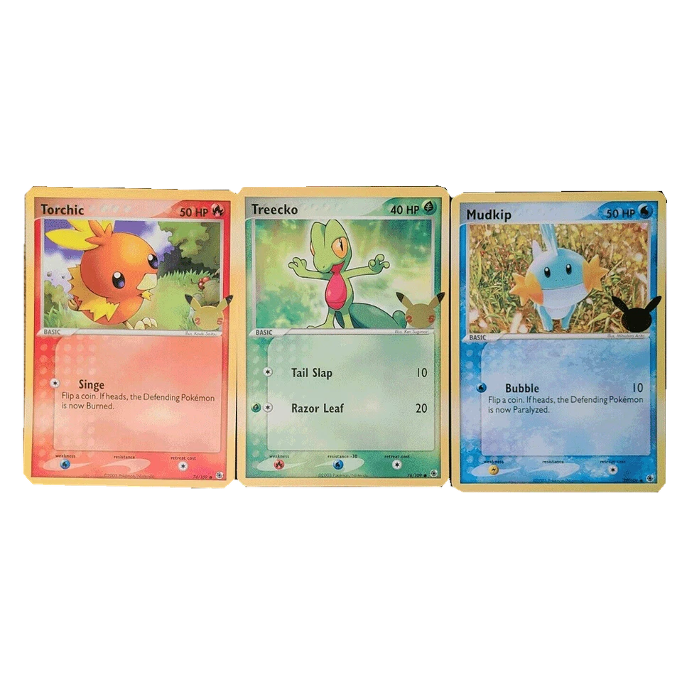 First Partner Pack Hoenn JUMBO OVERSIZED Card Set Torchic Treeko Mudkip - Image 1 of 1