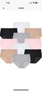 Comfort Choice Women's Plus Size 13 Cotton Brief 10-Pack - Picture 1 of 7