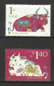 Singapur 2021 AÑO DE OX Completo 2v mnh Vaca - Imagen 1 de 2