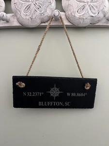 Letrero de coordenadas de pizarra Bluffton - Imagen 1 de 1