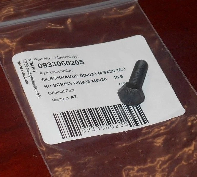 KTM 85SX 105SX 85 105 XC SX, PERNO DE MONTAJE DE PALANCA DE CAMBIOS, TORNILLO 0933060205, M6X20 Foto 1 de 1