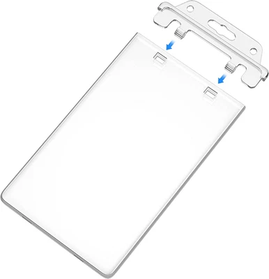 Paquete de 2 soportes de identificación transparentes para cordón de plástico duro titular de tarjeta de identificación por, permanente Foto 1 de 4