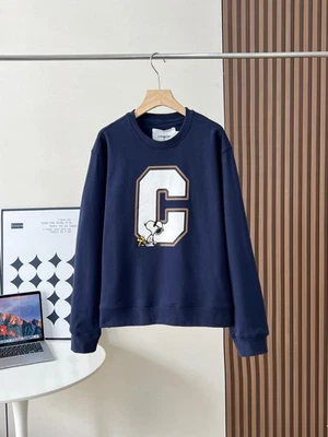 NUEVO CON ETIQUETAS COACH Mujer’s Snoopy Azul Marino Sudaderas con Capucha Suéter Algodón Foto 1 de 4