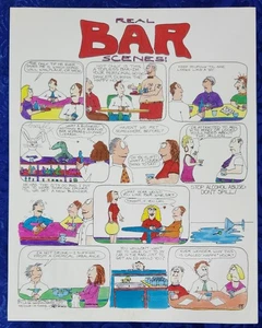 Impresión de póster vintage de Jim Beran 1991 11x14 "ESCENAS REALES DE BAR" dibujos animados arte divertido - Imagen 1 de 9
