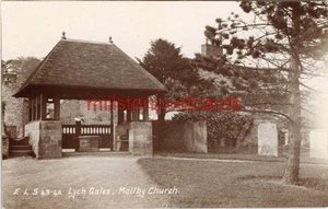 REAL PHOTO POSTCARD OF LYCH GATES, MALTBY CHURCH, WEST YORKSHIRE SCRIVENS #43-46 - Picture 1 of 2