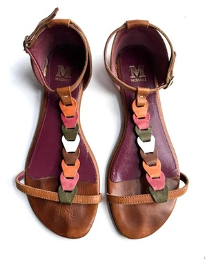 Sandalias planas de cuero Misonu T Bar punta abierta talla UK5 EUR 38 £460 Foto 1 de 3