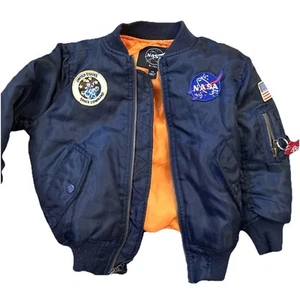 NASA Flight Jacket Replica Toddler 4 USA Space Patches Zip Pull Official Bravo - Picture 1 of 17