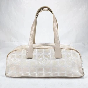 Chanel Bolso de Mano Beige Lona Cuero Mujer Auténtico Usado PRÓXIMAMENTE!!! - Imagen 1 de 10