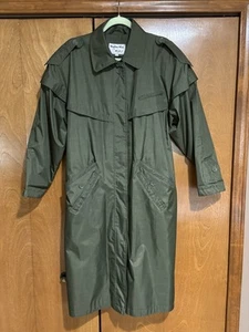 Weather Wise by Micki Vintage 80s Olive Green Trench Coat Size 13/14 Rain - Picture 1 of 8