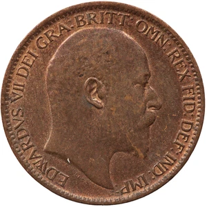 1905 KÖNIG EDWARD VII FARTHING MÜNZE ETWAS GLANZ - Bild 1 von 2