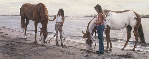 Steve Hanks CONEXIONES Caballos, Hermanas, Puente, impresión artística  Foto 1 de 1