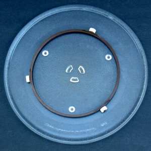GE Microwave Glass Plate + Roller Ring Support - Radius 14 3/16" - Original  - Picture 1 of 5