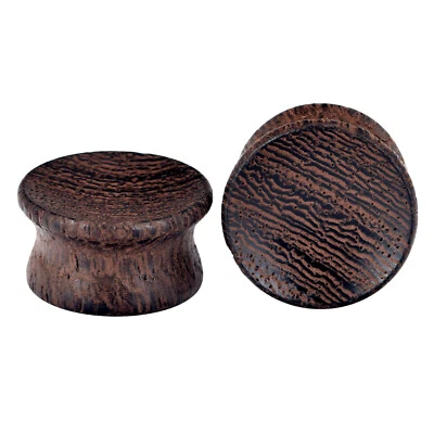 2 PIEZAS Sillín de Madera Medidor de Oreja Cóncavo Tapones para los Oídos Expansor Doble Destello Túnel de Carne Foto 1 de 4