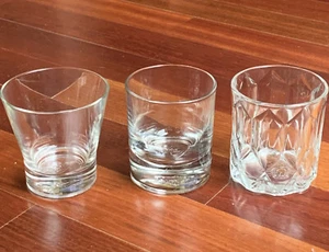Crown Royal Old Fashioned Whisky Gläser Diamant schwerer Boden Lot 3 verschiedene - Bild 1 von 5