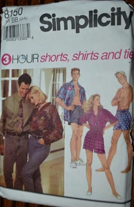 8150 SIMPLICITY 3 Hour - SHORTS  SHIRT & TIE - UNISEX Sz L/XL 42-48"Chest - Picture 1 of 1