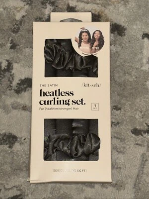 New! Kitsch Satin Heatless Curling Set No-Heat Soft Curls | Overnight Curls GRAY - Image 1 of 2