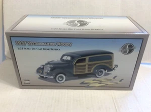 Crown Premiums 1937 Studebaker Woody Hemmings Motor News Die Cast Bank 1/24 New - Picture 1 of 11