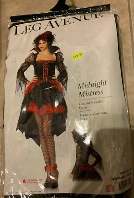 Sexy Vestido Disfraz Midnight Mistress Leg Avenue Mediano NUEVO Embalaje al por menor Foto 1 de 2