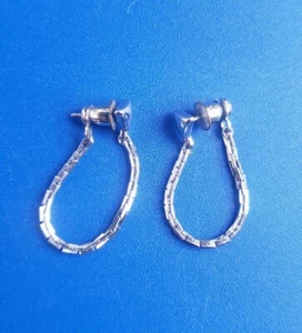 Vintage Silver Tone Monet Chain Link Earrings - Picture 1 of 5