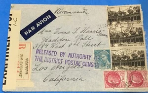 Correo aéreo CVR campamento Holocausto 1942 a Los Ángeles vía Bermudas y Nueva York - Imagen 1 de 5