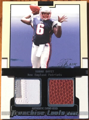 2002 Flair Franchise Tools Memorabilia DUAL Rohan Davey #3 New England Patriots - Image 1 of 2