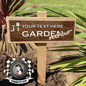 Hand made Custom Garden Stake Sign Personalised Gift Wood Timber Australian made - Picture 1 of 3