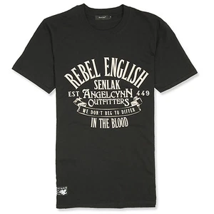 SENLAK "REBEL ENGLISH" ENGLAND T-SHIRT - BLACK, Angelcynn, Anglo-Saxon - Picture 1 of 4