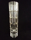 Signed Dresden Cut Crystal Cylindrical Bud Vase 7"H