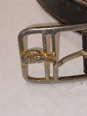 Lacoste unisex Vintage brown leather belt Size 41 - Image 1 of 4